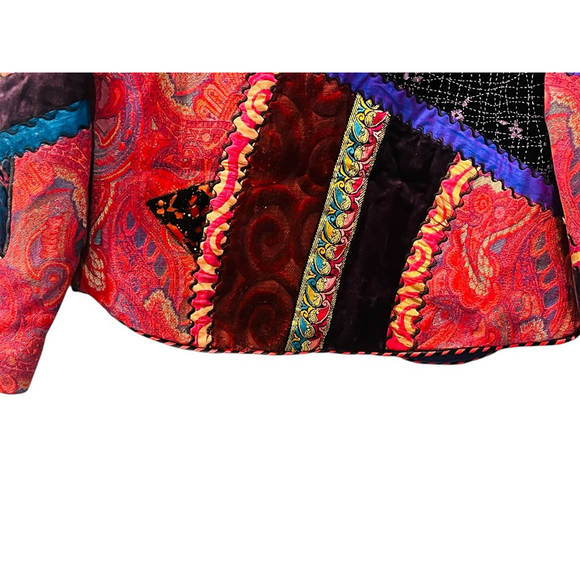 Marie Studer Designs Vintage 90s Colorful Patchwork Festival Jacket Size Medium - Picture 8 of 8